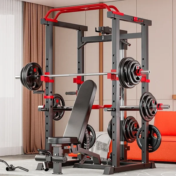 Home Fitness Multi-Functional Gym Rack Comprehensive Training Equipment for Squat Bench Press Doorway Exercise Unisex Made Steel - Image 2