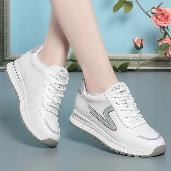 Spring Round Head Deep Mouth Sneakers Women Light Versatile Breathable Cross Casual White Shoes Forrest Tennis Sneaker - Image 4