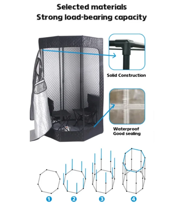 2024 Capsule Device Personal Large Bag Box Home Pot Outdoor Steam Portable Sauna Tent Room 2 Person Manufacturers with Steamer - Image 5