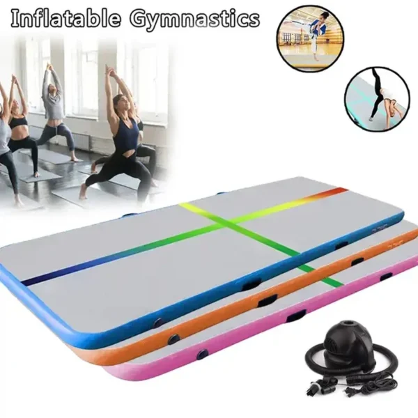 Air Tracks Inflatable Durable 1x0.6x0.1m Gymnastics Mat Tumbling Gym Mat With Colorful Line Indoor Yoga Floor For Training Use - Image 5