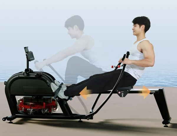 Home double paddle rowing machine, water magnetic double resistance silent aerobic exercise, rowing exercise, heart and lungs - Image 2