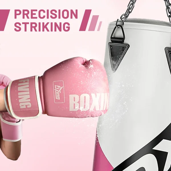 FIVING Pro Style Boxing Gloves for Women, PU Leather, Training Muay Thai,Sparring,Fighting Kickboxing,Adult Heavy Punching Bag G - Image 5