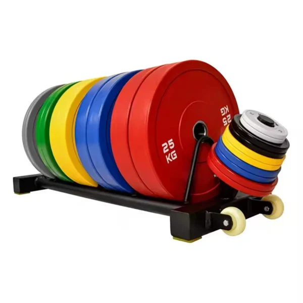 Free Weight Customize Logo Wholesale Colorful Rubber Coated Cast Iron Weight Disc Fitness Gym Barbell Weight Plates - Image 5