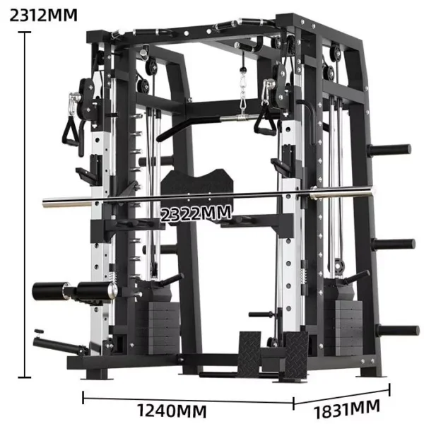 TOPTONS Home Gym Power Squat Rack Multifunctional Power Cage Multi-functional Smith Machine Indoor Fitness Equipment - Image 3