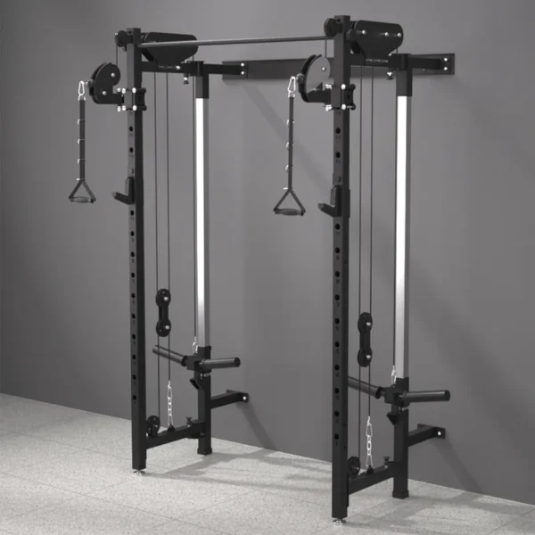 Folding Wall Cable Rack Integrated Trainer Squat Rack Free Bench Press Rack High Pull Down Wall Bird Comprehensive Trainer - Image 2