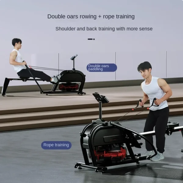 Home double paddle rowing machine, water magnetic double resistance silent aerobic exercise, rowing exercise, heart and lungs - Image 5