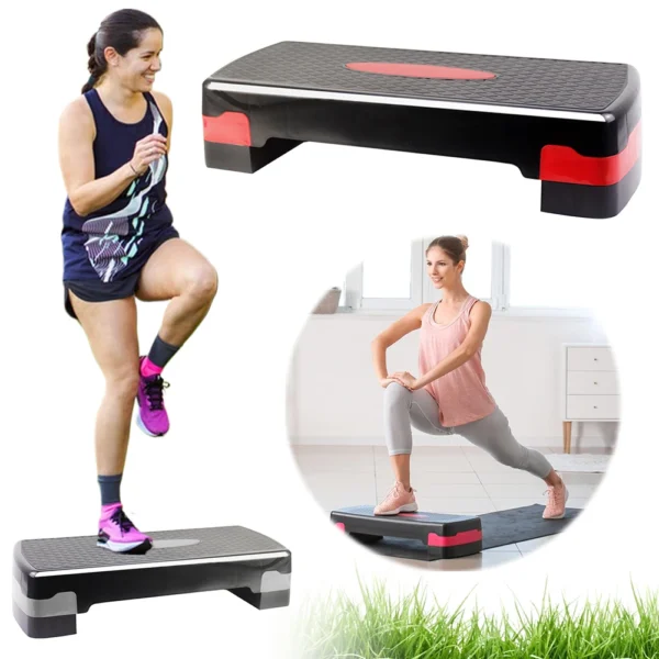 Aerobic Exercise Step Adjustable Aerobic Stepper Anti Slip Exercise Step Deck 26.7inch Fitness Trainer Platform for Women Yoga - Image 2