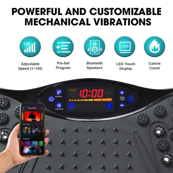 Electric 3D Vibration Plate Exercise Machine Power Fit Crazy Massage for Whole Body Slimming ABS for Household Use - Image 4
