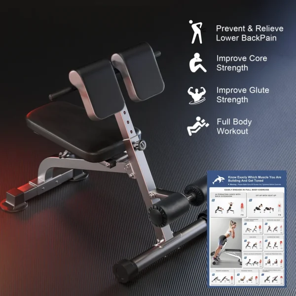 Gym Adjustable Multi Function Abs Roman Chair Back Hyper Extension Exercise Bench Roman Chair Strength Training for sale - Image 4