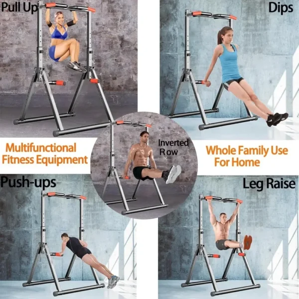 Foldable Power Tower Dip Station Pull Up Bar Station Adjustable Multifunction Fitness Tower Station Training Equipment Outdoor - Image 5