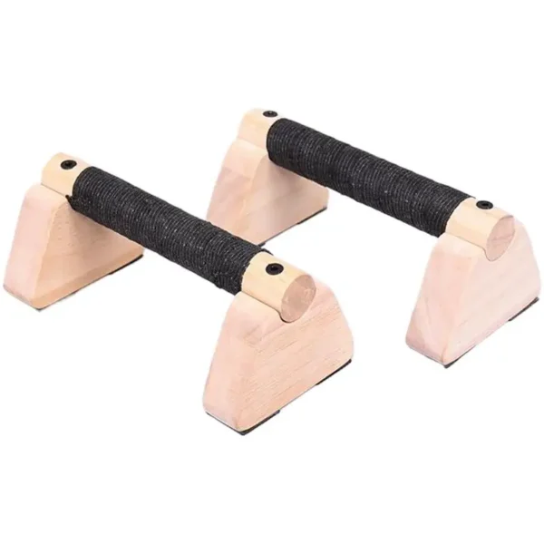 Solid Wood Push up Bar Pull up Stand Handles Parallettes Handles Exercise Equipment for Home Wood Parallettes Bar for Floor Use - Image 2