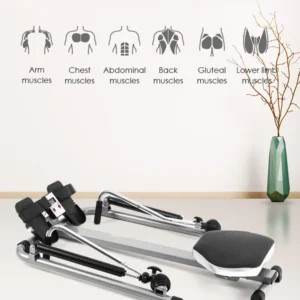 Home Gym Adjustable Exercise Rowing Machine Rower Double Hydraulic Resistance