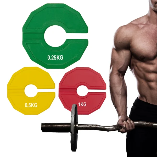 0.5/1KG Standard Weight Plates Non Slip Micro Weight Plates Set Multi-Function Barbell Free Weight Plate Set for Barbell Squat - Image 2
