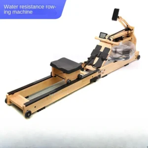 Water Resistance White Wax Wood Rowing Machine Bluetooth App Adjustable Water Resistance Rowing Machine