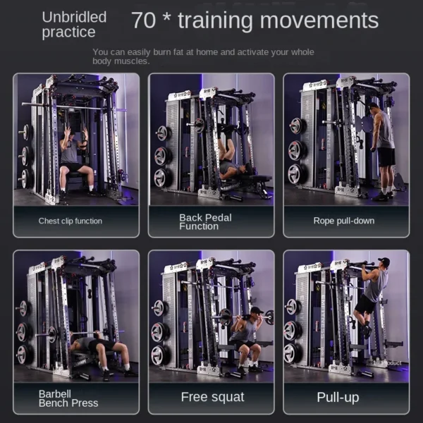 NEW Commercial Smith Machine | Multi-Functional Home Gym Equipment with Integrated Squat Rack and Cable Crossover - Image 2
