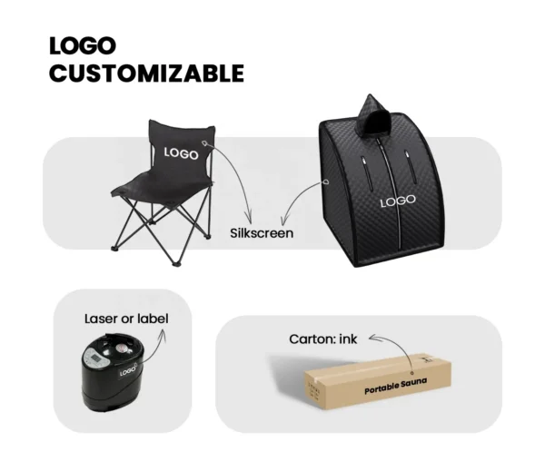 Modern 1-Person Portable Indoor Steam Mini Sauna Tent Straight Bracing Type with Steamer for Home Spa Personal Steam Room - Image 4