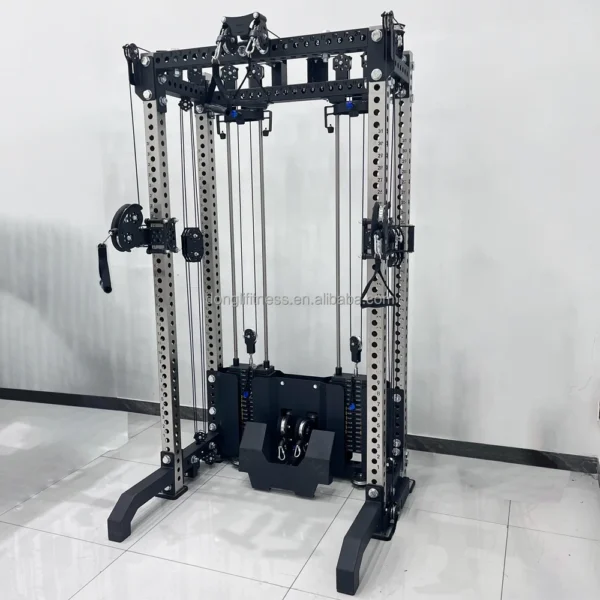 Folding Wall Cable Rack Integrated Trainer Squat Rack Free Bench Press Rack High Pull Down Wall Bird Comprehensive Trainer - Image 2