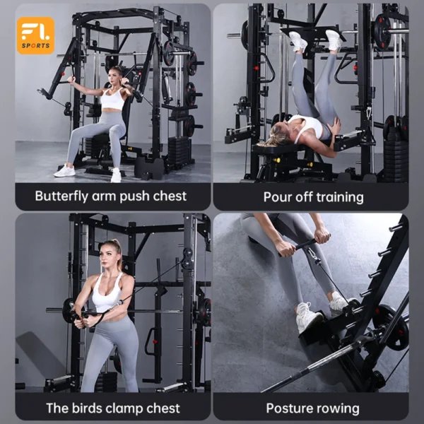 Commercial Squat Rack Combo Home Gym Equipment Multi Functional Trainer Power Safe Squat Rack Smith Machine - Image 5