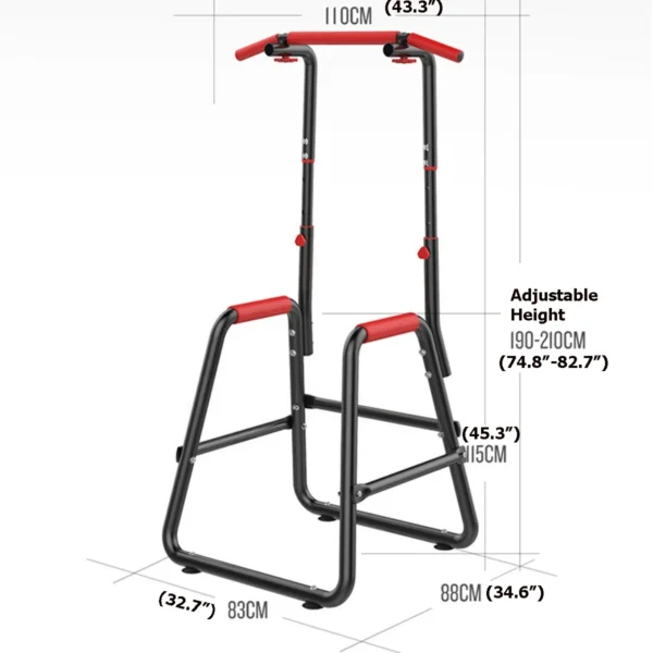 Indoor Height Adjustment Parallel Bars Home Fitness Pull up Tower Power Chin Station - Image 3