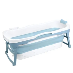 56-Inch Foldable Portable Bathtub, Collapsible Freestanding Design, Easy-Fold Hot and Ice Bath Tub