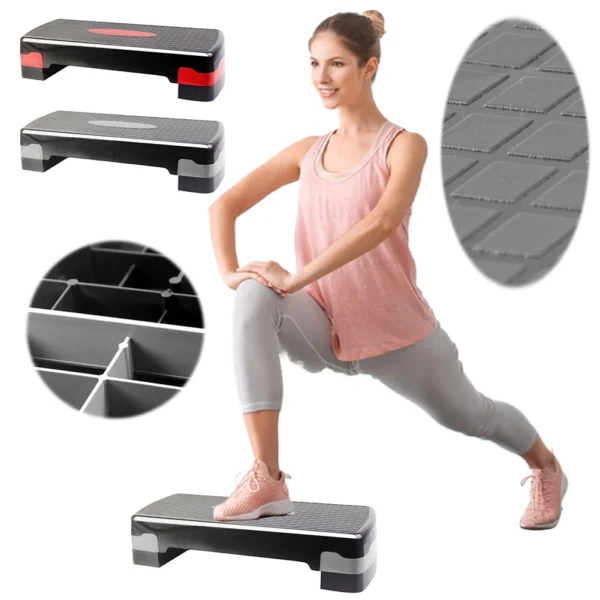 Aerobic Exercise Step Adjustable Aerobic Stepper Anti Slip Exercise Step Deck 26.7inch Fitness Trainer Platform for Women Yoga - Image 3