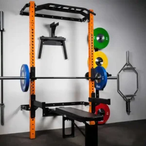 Commercial Multi-Function Wall-Mounted Folding Power Squat Rack for Home and Gym Use with Fitness Equipment Multi-Grip Bar