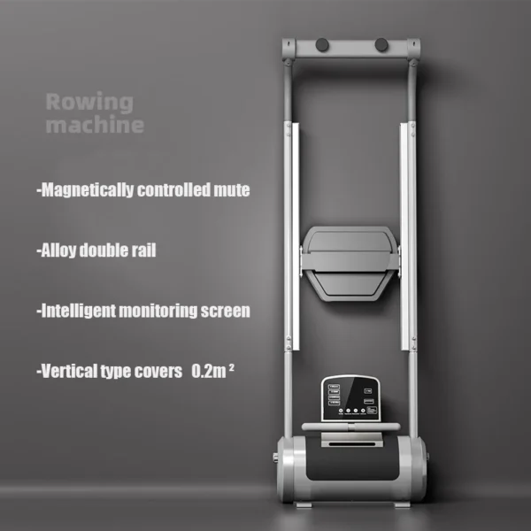 Super Fat Burning Intelligent Magnetic Reluctance Dual Track Rowing Machine, Home Gym Folding Fitness Equipment Rowing Machine - Image 4