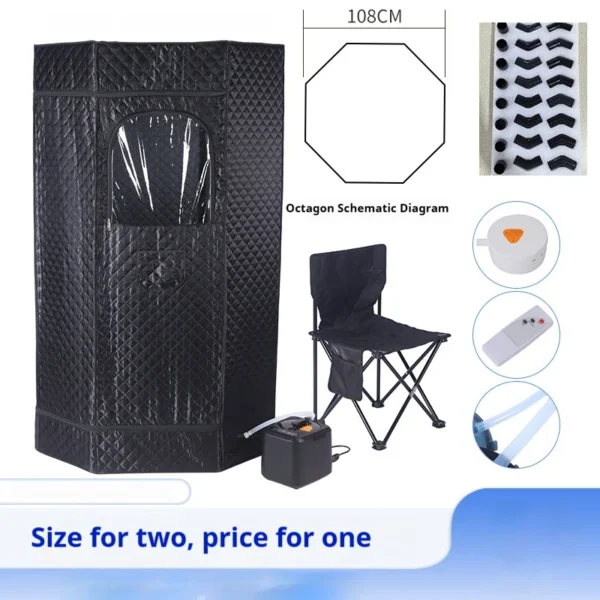 2024 Capsule Device Personal Large Bag Box Home Pot Outdoor Steam Portable Sauna Tent Room 2 Person Manufacturers with Steamer - Image 4