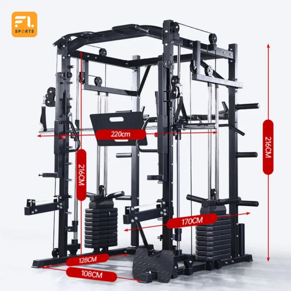 Commercial Squat Rack Combo Home Gym Equipment Multi Functional Trainer Power Safe Squat Rack Smith Machine - Image 3