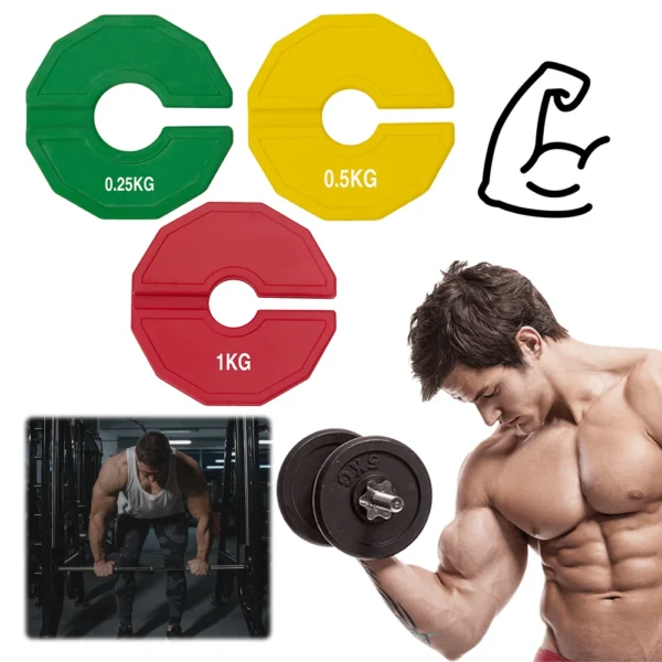 0.5/1KG Standard Weight Plates Non Slip Micro Weight Plates Set Multi-Function Barbell Free Weight Plate Set for Barbell Squat - Image 3