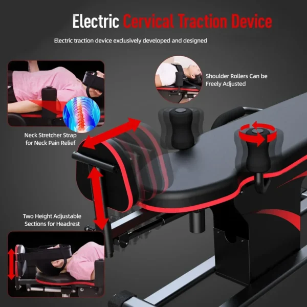 Electric Inversion Table for Back Pain Relief/Heavy Duty Inversion Table with 180 Degree Full Inversion & 3D Memory Foam - Image 2
