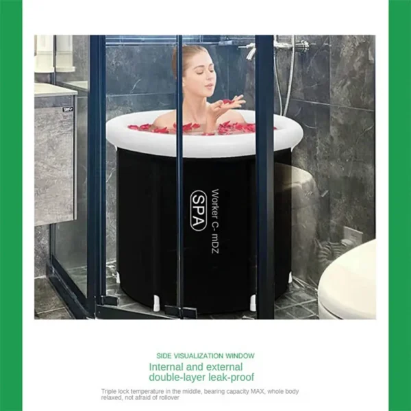 MAYZANEN Ice Bath Portable Collapsible Bathtub Thicken Large Adult Inflatable Bath Bucket Outdoor Water Therapy Cold Plunge Tub - Image 6