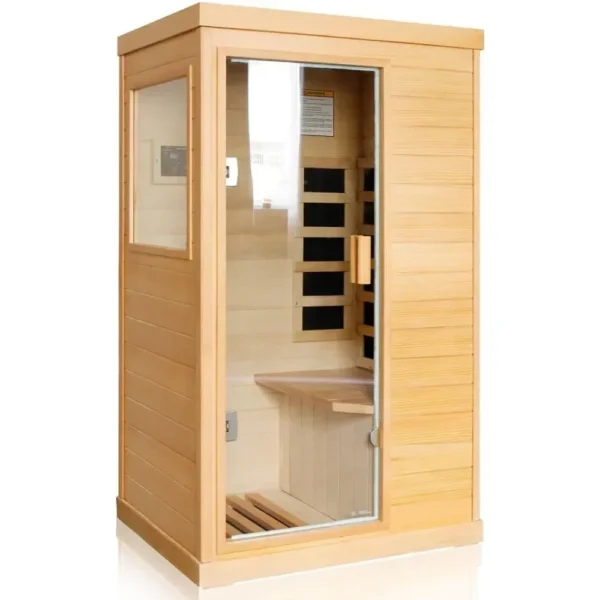 Far Infrared Sauna Home Saunas Room 800W/110V Low-EMF Canadian Hemlock Wood Indoor Dry Sauna for Home with Control Panel - Image 2