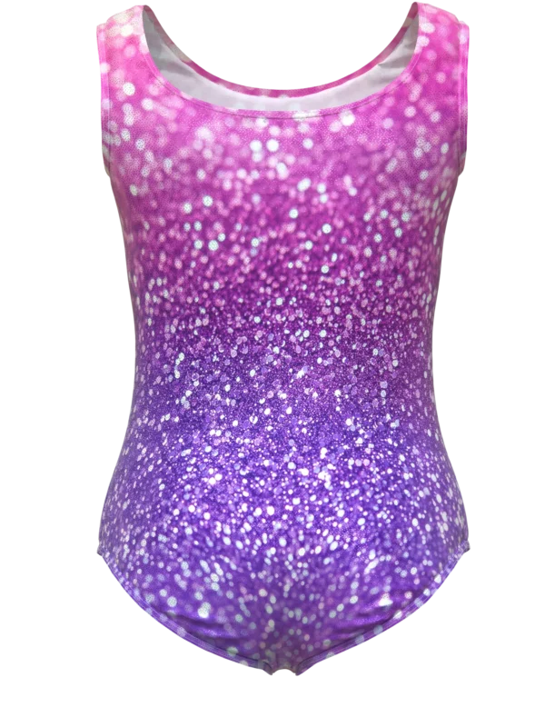 Gymnastics Leotards for Girls Glitter Fashion Print SleevelessTank Biketards Activewear - Image 2