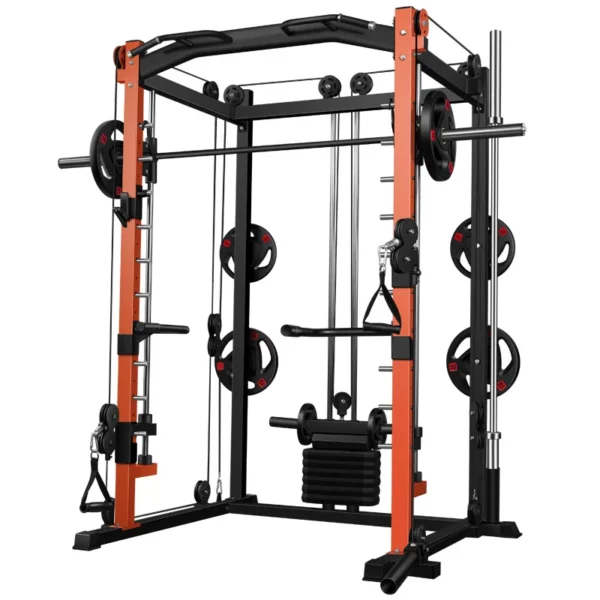 Multi Functional Home Gym Equipment Pull up Bar Pulley Cable Smith Machine Squat Rack