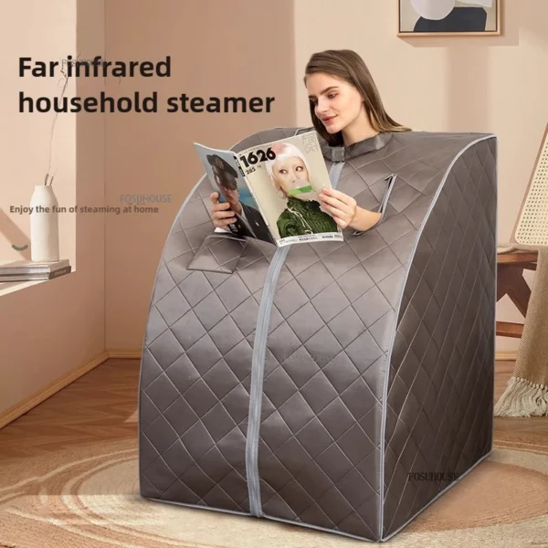 Portable Full BodyFar Infrared Sauna Room Home Waterless Sweat Steaming Box Relaxation Detox with Heating Foot Pad Heater Pool - Image 2