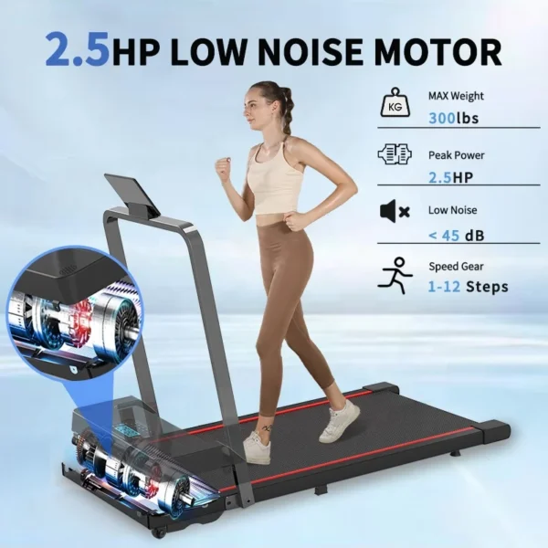 Home Gym Fitness Treadmill Portable Foldable Under Desk Running Machine Mini Walking Pad for Cardio Training Home Exercise - Image 4