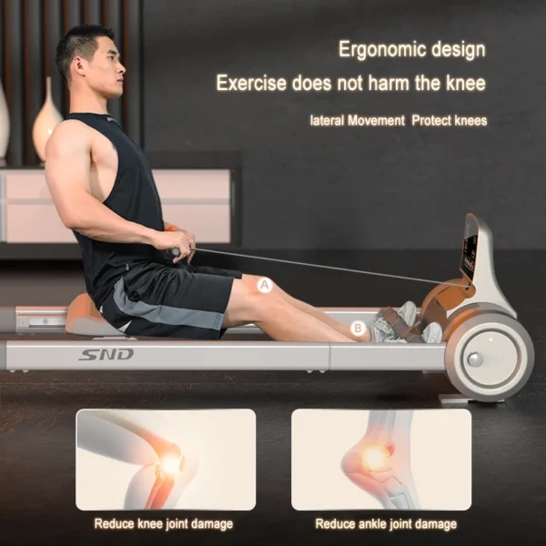 Super Fat Burning Intelligent Magnetic Reluctance Dual Track Rowing Machine, Home Gym Folding Fitness Equipment Rowing Machine - Image 3