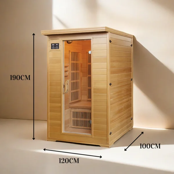 Far Infrared Sauna for 1-2 Person Low EMF Carbon Home Spa with Temp Control Carbon PureTech Heating Canadian Hemlock - Image 5