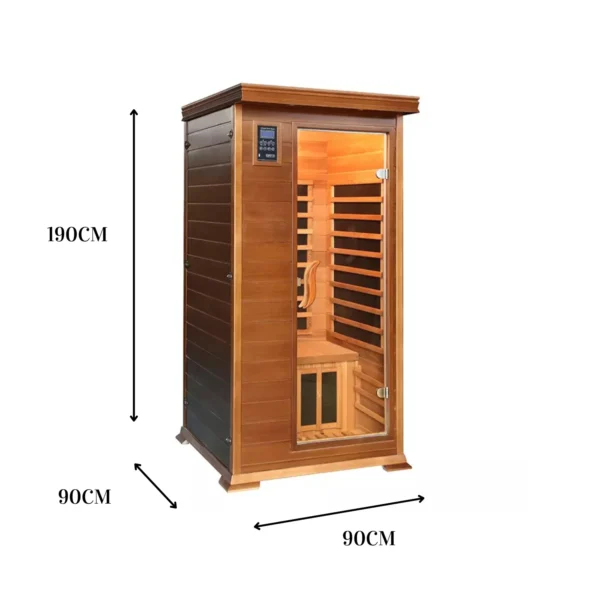 Dynamic Home Sauna FAR Infrared 1 Person Room Light Therapy with Control Panel Low-EMF Tech Red cedar - Image 6