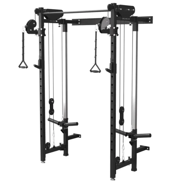 Folding Wall Cable Rack Integrated Trainer Squat Rack Free Bench Press Rack High Pull Down Wall Bird Comprehensive Trainer